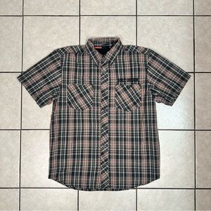 Men’s Large Harley Davidson Motorcycles Button Down Plaid Short Sleeve Shirt